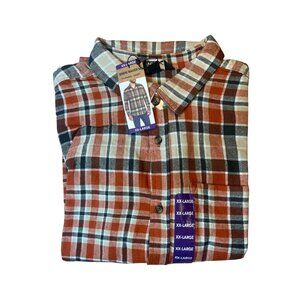 Eddie Bauer Mens Flannel Shirt Plaid Pattern Button-Up Long Sleeve XXL